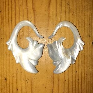 Hand Carved Shell Earrings